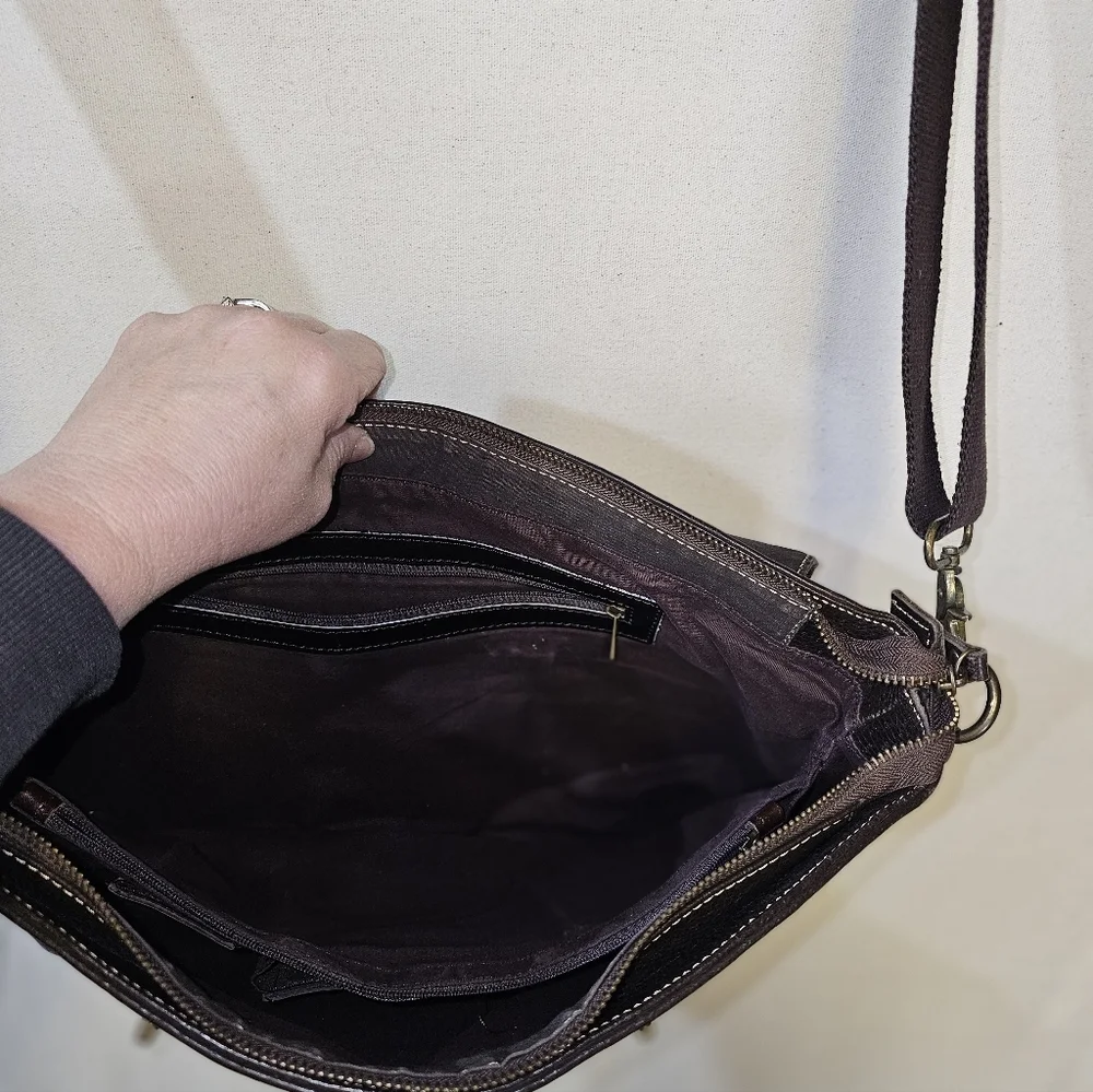 Classic Brown Leather Men's Messenger Bag